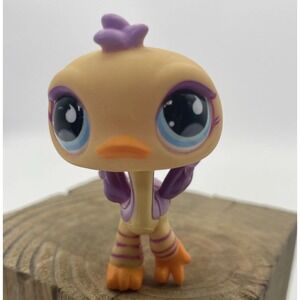 Littlest Pet Shop Authentic # 516 Yellow Purple Ostrich Blue Tear‎ Drop Eyes